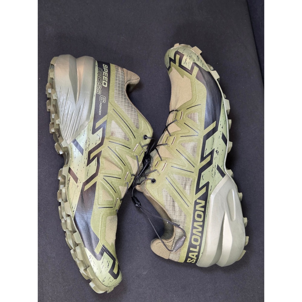 Salomon Speedcross 6 Forces Mens 14 Tactical Trail Running Shoes Green 471612